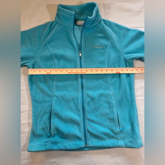 Columbia Like-New Aqua Plush Women’s Fleece Zip Jacket - Picture 6 of 8